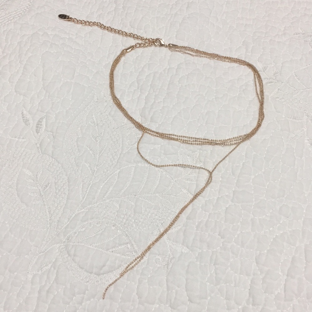 Rose gold layered choker